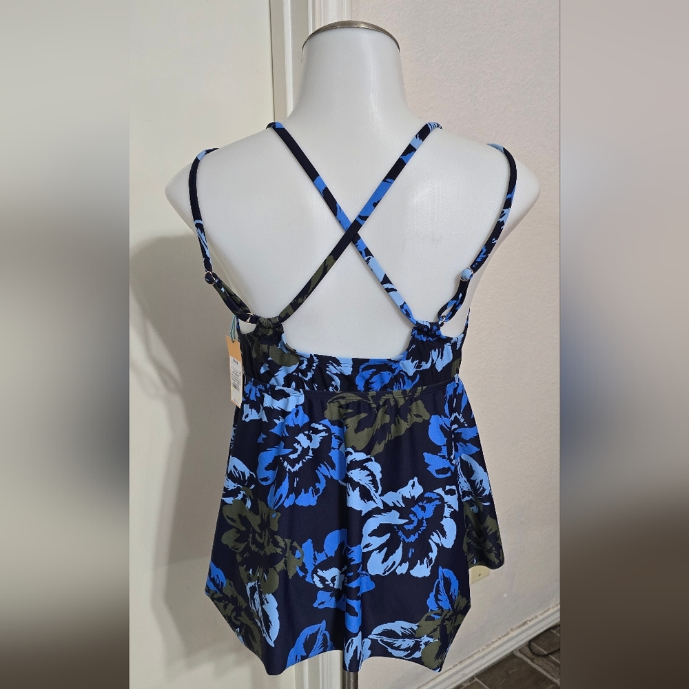 #1919 Kona Sol Floral Blue Tankini Top . - Picture 4 of 6